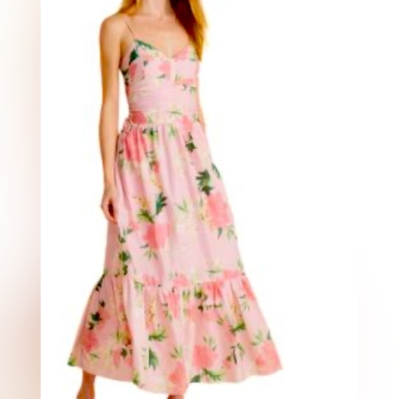 Stunning Vineyard Vines Kentucky Derby Dress In Foral Pink And Green - Picture 7 of 9